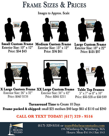 Frame Sizes and Prices- w tabbletop copy
